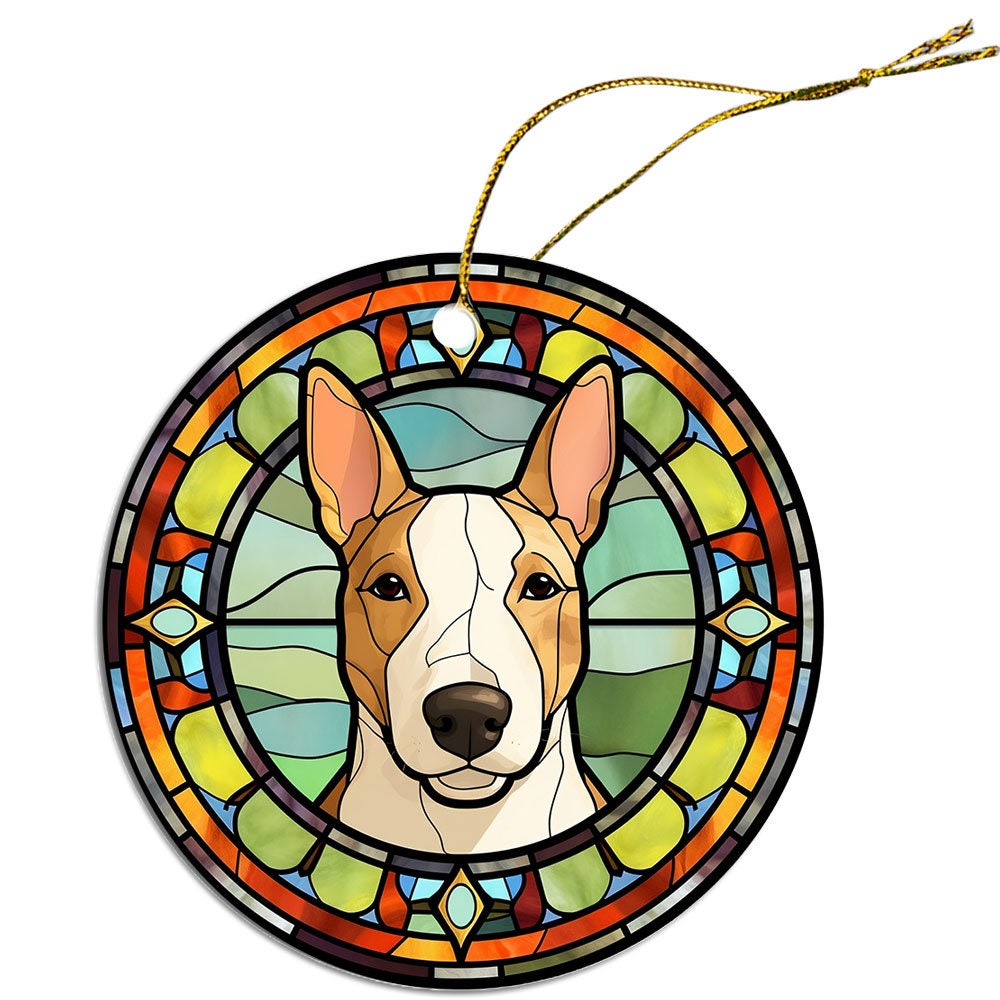 Dog Breed Christmas Ornament Stained Glass Style, 