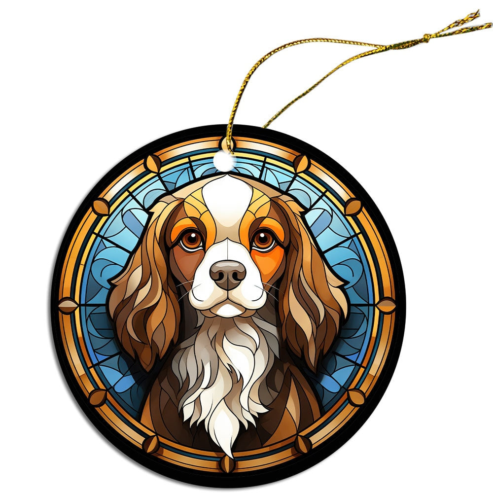 Dog Breed Christmas Ornament Stained Glass Style, 