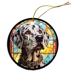 Dog Breed Christmas Ornament Stained Glass Style, "Dalmation"