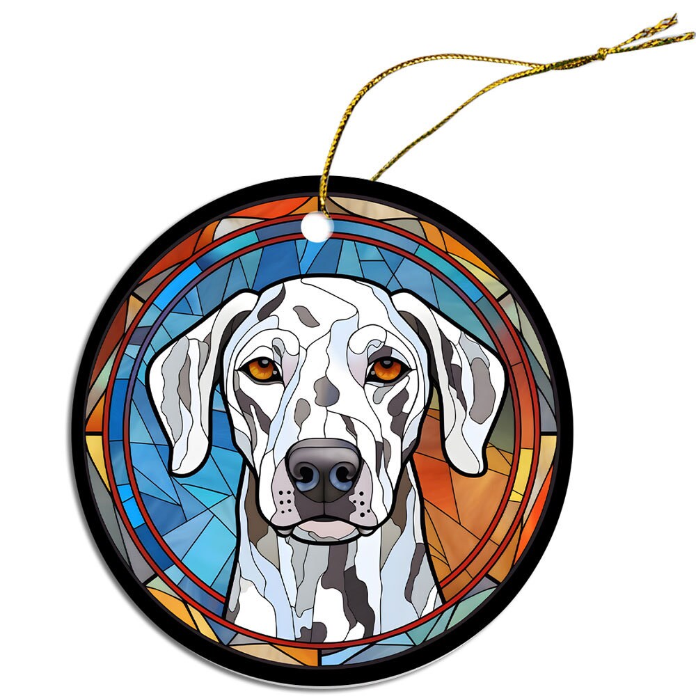 Dog Breed Christmas Ornament Stained Glass Style, 