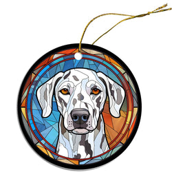 Dog Breed Christmas Ornament Stained Glass Style, "Dalmation"