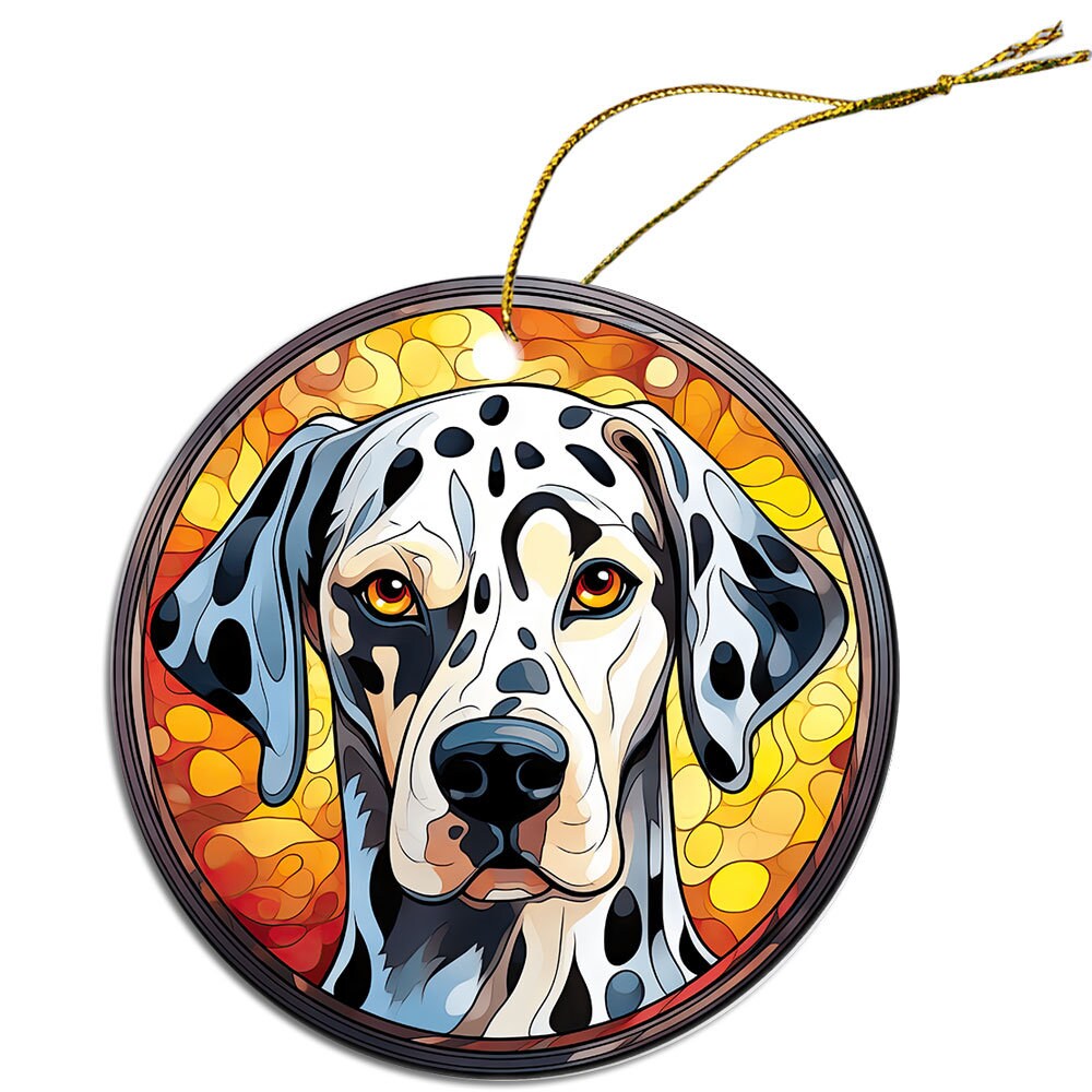 Dog Breed Christmas Ornament Stained Glass Style, 