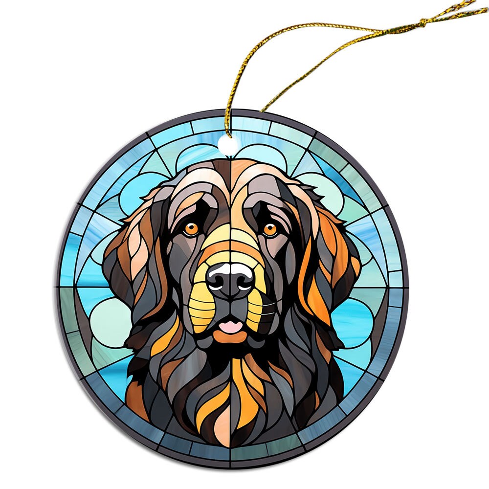 Dog Breed Christmas Ornament Stained Glass Style, 