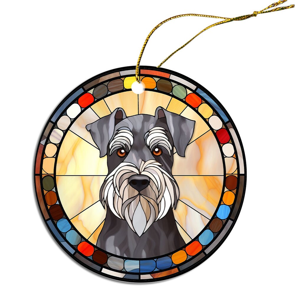 Dog Breed Christmas Ornament Stained Glass Style, 