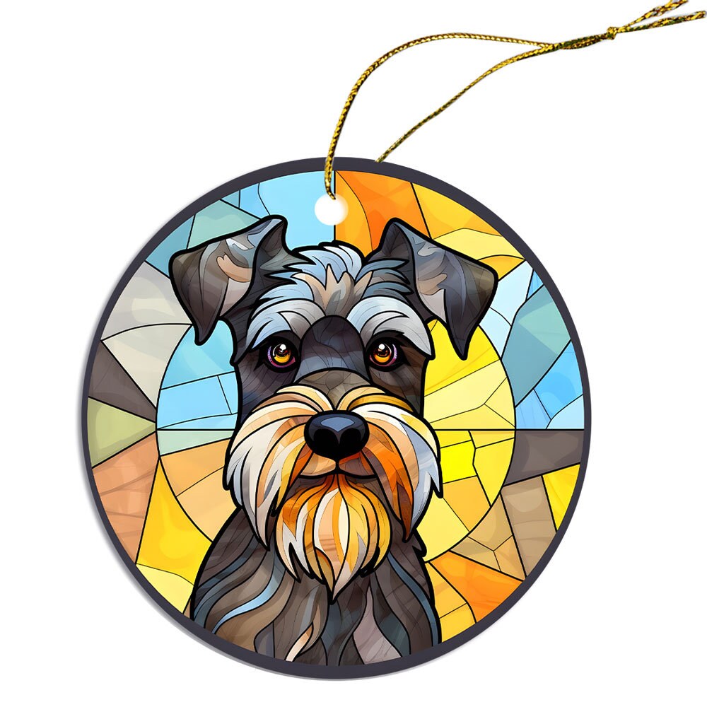 Dog Breed Christmas Ornament Stained Glass Style, 