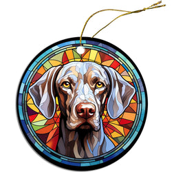 Dog Breed Christmas Ornament Stained Glass Style, "Weimaraner"