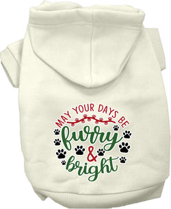 Christmas Dog Hoodie for Pets 20-115 Pounds, "Furry & Bright"