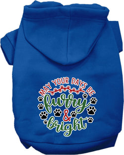 Christmas Dog Hoodie for Pets 20-115 Pounds, "Furry & Bright"