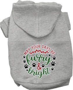 Christmas Dog Hoodie for Pets 20-115 Pounds, "Furry & Bright"