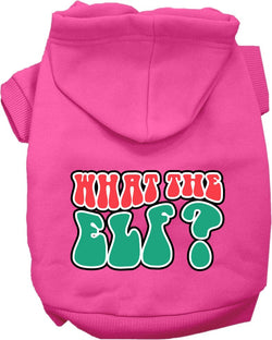 Christmas Dog Hoodie for Pets 20-115 Pounds, "What The Elf"