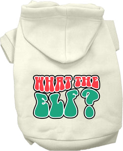 Christmas Dog Hoodie for Pets 20-115 Pounds, "What The Elf"