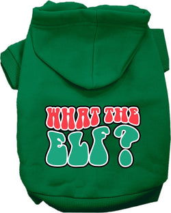 Christmas Dog Hoodie for Pets 20-115 Pounds, "What The Elf"