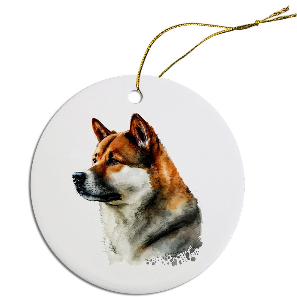 Dog Breed Specific Round Christmas Ornament, 