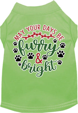 Christmas Dog Shirt for Pets 20-115 Pounds, "Furry & Bright"