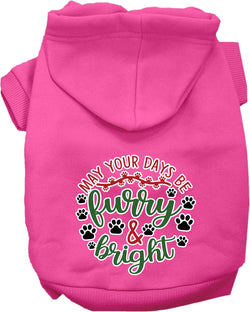 Christmas Dog Hoodie for Pets 20-115 Pounds, "Furry & Bright"