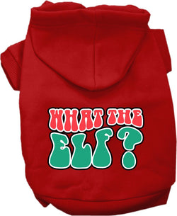 Christmas Dog Hoodie for Pets 20-115 Pounds, "What The Elf"