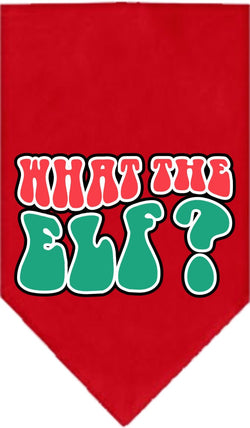 Christmas Pet and Dog Bandana Screen Printed, "What The Elf"