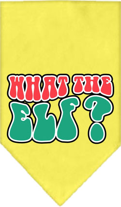 Christmas Pet and Dog Bandana Screen Printed, "What The Elf"