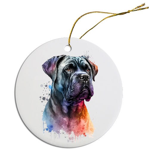 Dog Breed Specific Round Christmas Ornament, 