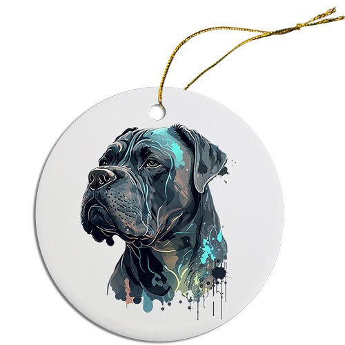 Dog Breed Specific Round Christmas Ornament, 