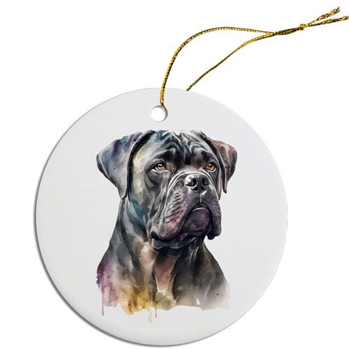 Dog Breed Specific Round Christmas Ornament, 