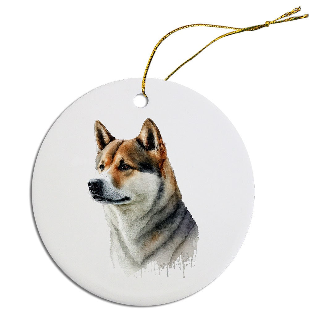 Dog Breed Specific Round Christmas Ornament, 