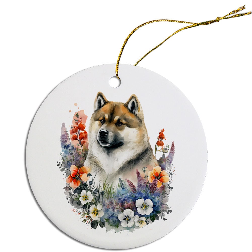 Dog Breed Specific Round Christmas Ornament, 