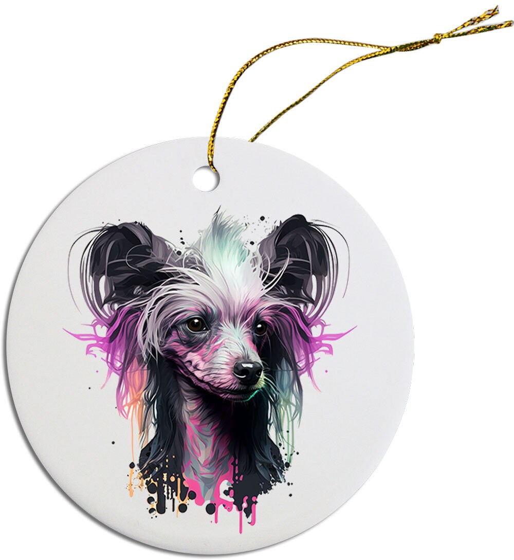 Dog Breed Specific Round Christmas Ornament, 