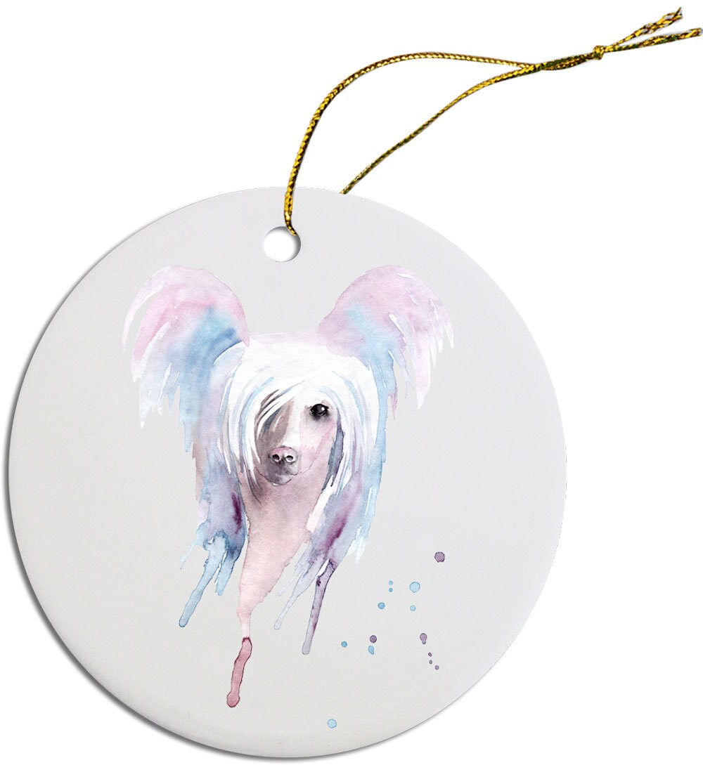 Dog Breed Specific Round Christmas Ornament, 