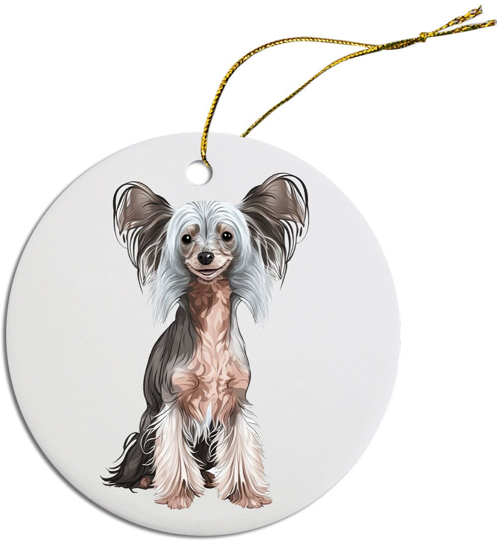 Dog Breed Specific Round Christmas Ornament, 