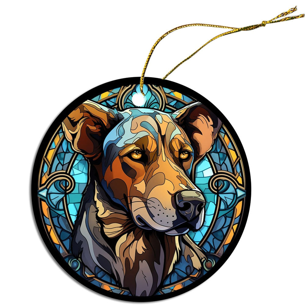 Dog Breed Christmas Ornament Stained Glass Style, 