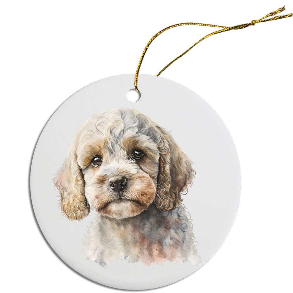 Dog Breed Specific Round Christmas Ornament, 