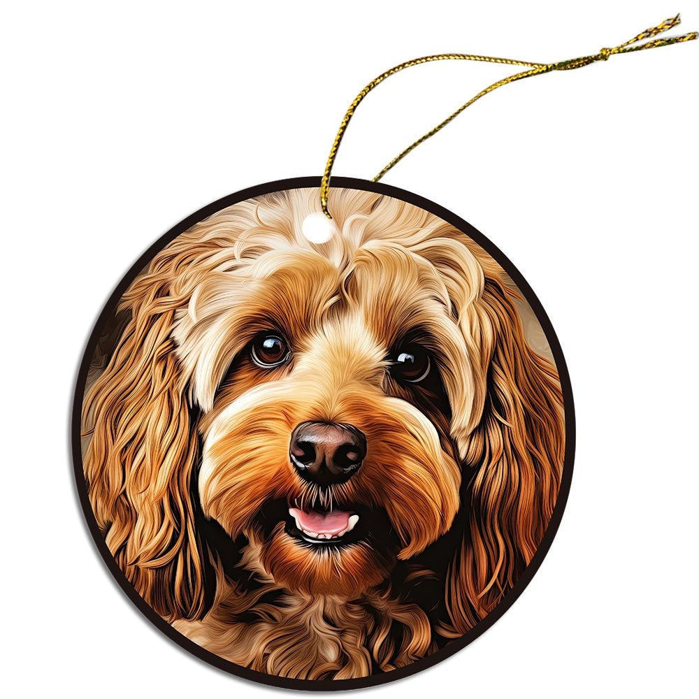 Dog Breed Specific Round Christmas Ornament, 