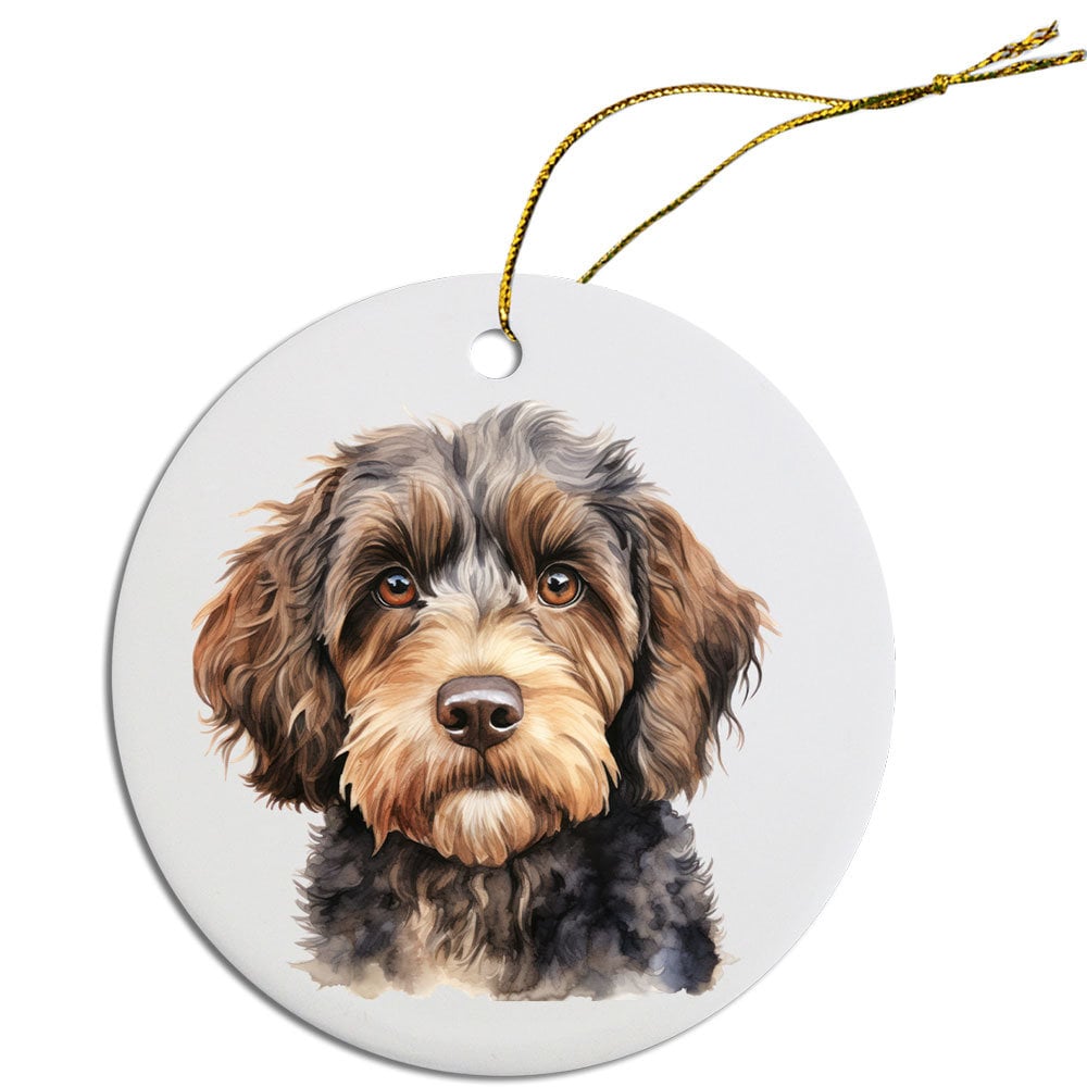 Dog Breed Specific Round Christmas Ornament, 