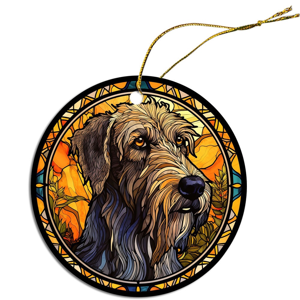 Dog Breed Christmas Ornament Stained Glass Style, 