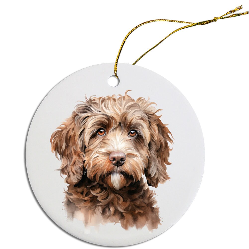 Dog Breed Specific Round Christmas Ornament, 