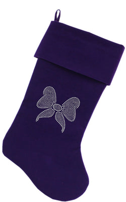 Christmas Stocking Rhinestone, "Clear Bow"