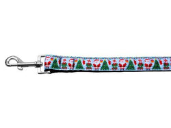 Christmas Pet Dog & Cat Nylon Collar or Leash, "Aqua Santa"