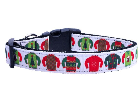 Christmas Pet Dog & Cat Nylon Collar or Leash, 