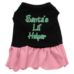 Christmas Pet Dog & Cat Dress Screen Printed, "Santa's Lil Helper"