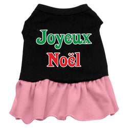 Christmas Pet Dog & Cat Dress Screen Printed, "Joyeux Noel"