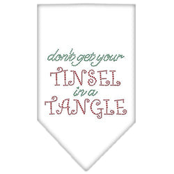 Christmas Pet and Dog Bandana Rhinestone, "Don't Get Your Tinsel In A Tangle"