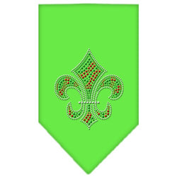 Christmas Pet and Dog Bandana Rhinestone, "Christmas Fleur De Lis"