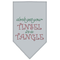 Christmas Pet and Dog Bandana Rhinestone, "Don't Get Your Tinsel In A Tangle"