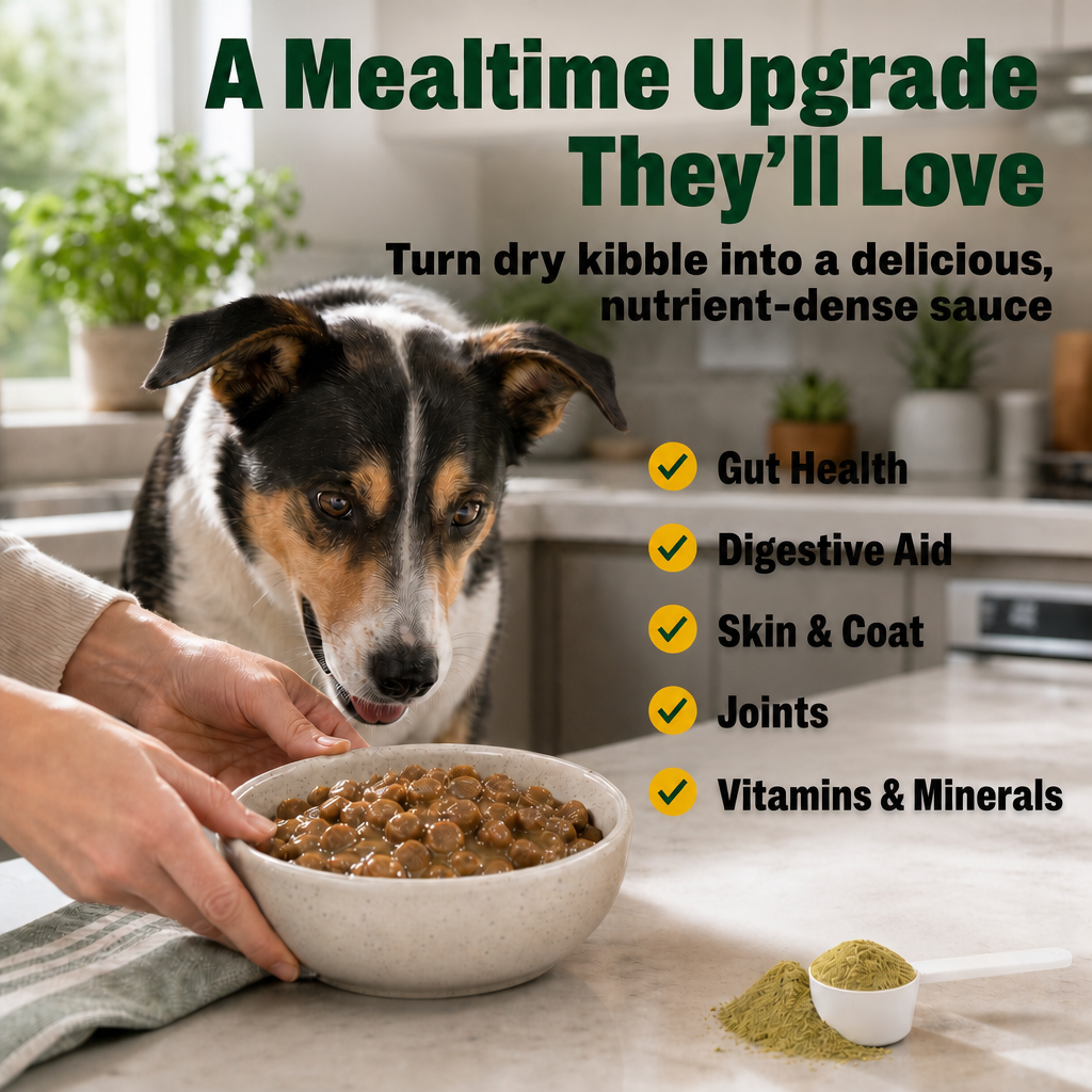 SuperSauce 12-In-1 Multifunctional Probiotic Kibble Topper Powder for Dogs — 60 Scoops, 12.7 oz. (360g)