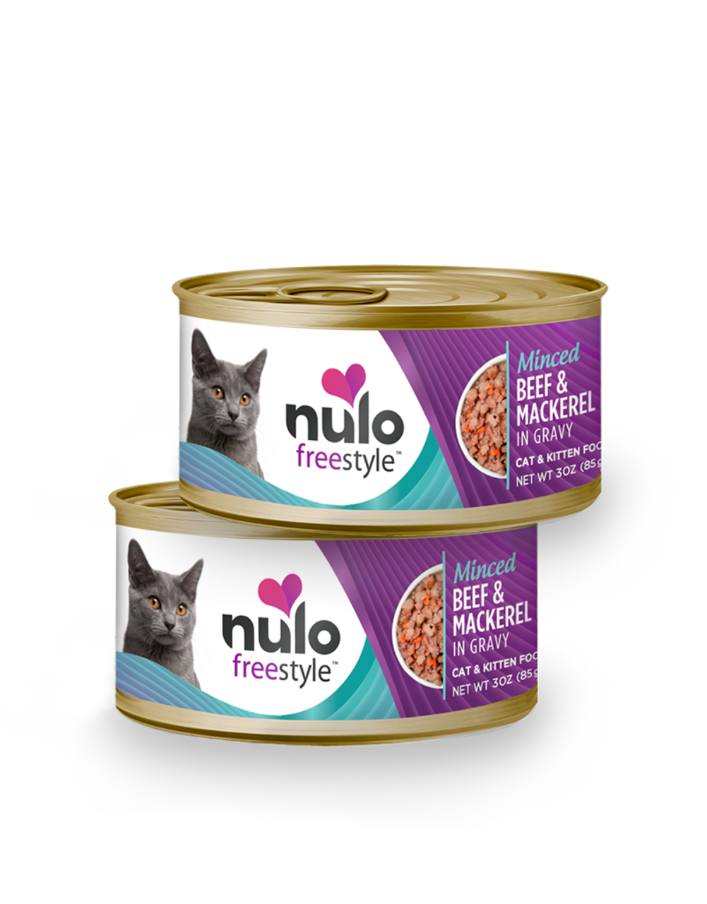 Nulo Adult & Kitten Minced Freestyle Grain Free Beef and Mackerel in Gravy Cat Food (3oz)