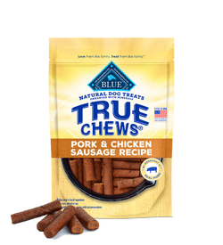 Golosinas para perros con salchicha de pollo y cerdo Blue Buffalo True Chews de 12 oz