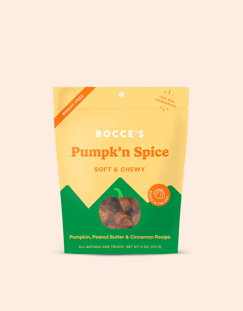 Golosinas para perros Bocces suaves y masticables Pumpkin'n Spice de 6 oz