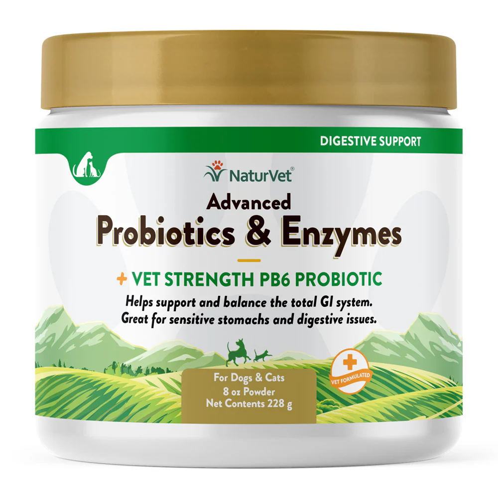 8oz NaturVet Pet Advanced Probiotics PB6 Enzyme Powder