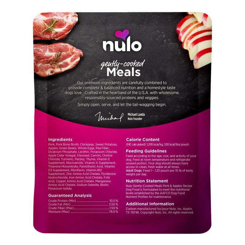 Nulo Dog Gently Cooked Pork & Apple Pouch (9oz)